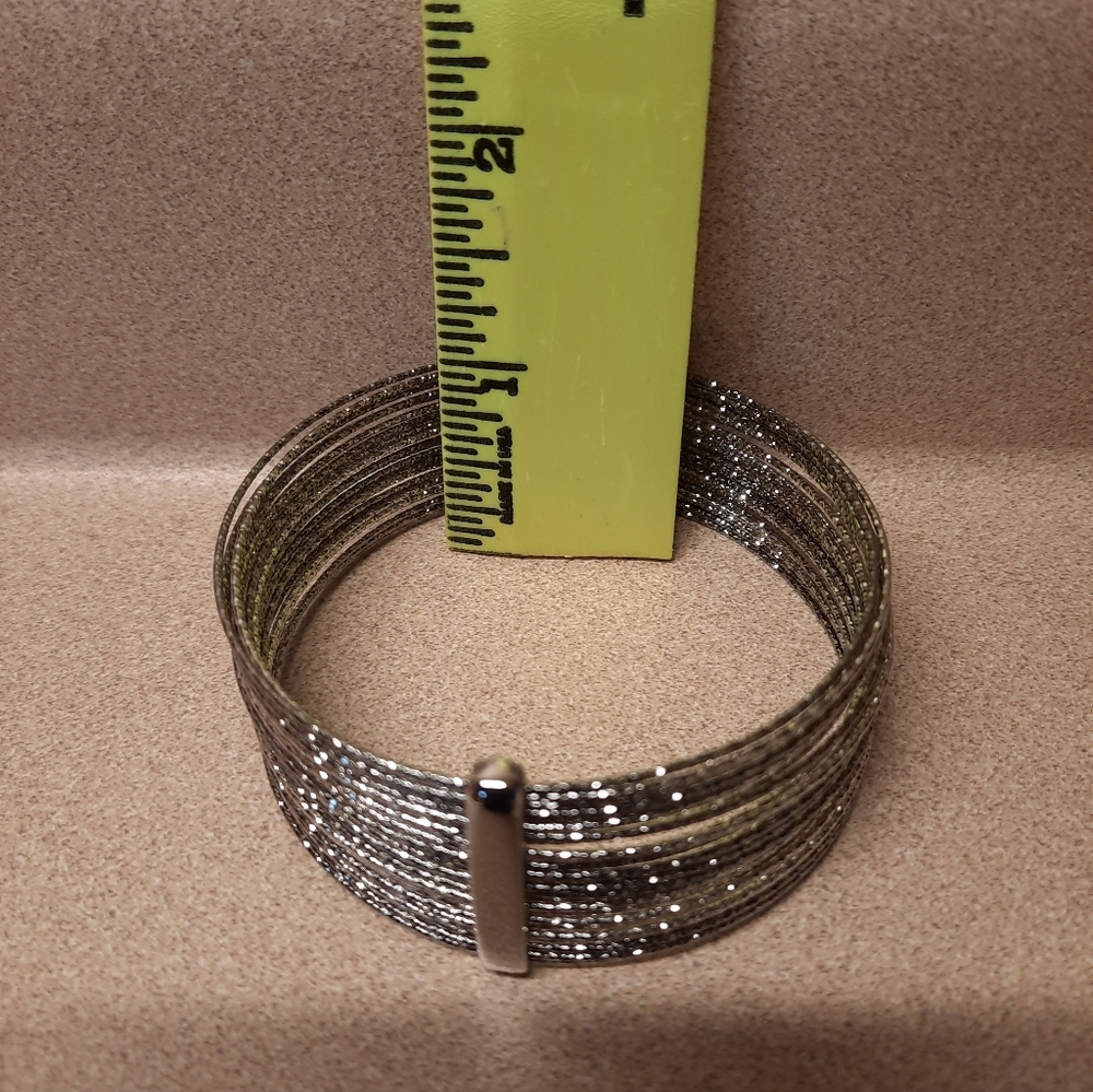 Lisa ROBERTSON Bronze Silver-Tone Multi-Strand Bracelet ITALY - Picture 2 of 4